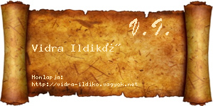 Vidra Ildikó névjegykártya