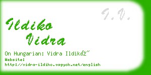 ildiko vidra business card